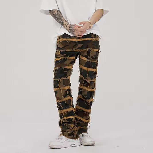2023 Punk Stacked White Straight Y2K Grunge Jeans Pants Men New Fashion Hip Hop Kpop Women Cotton Old Long Trousers Ropa Hombre